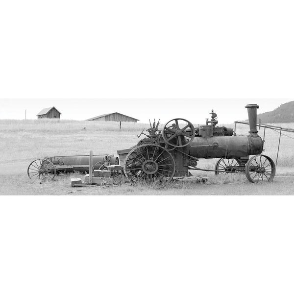 Vintage Train Tractor, B&W