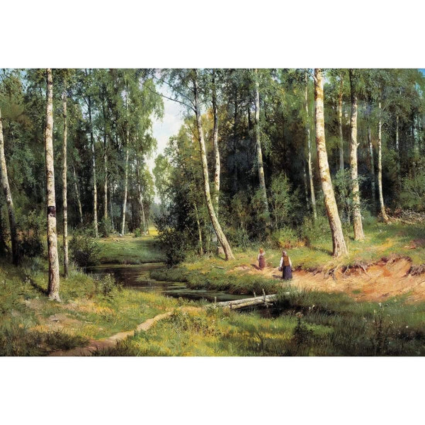Brook in Birch Forest 1883 By Ivan Shishkin Wall Art