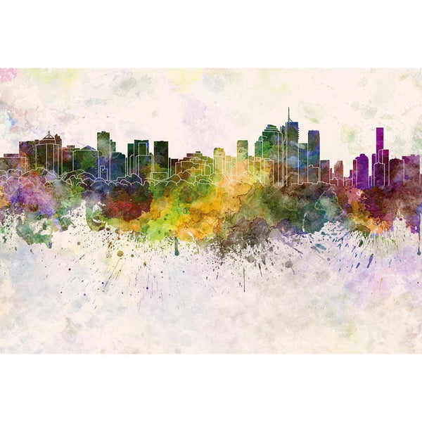 Brisbane Skyline Watercolour
