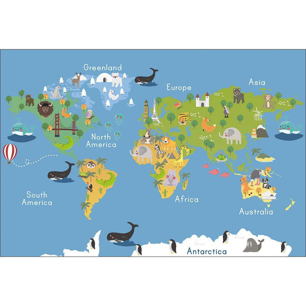Nursery World Map Wall Art