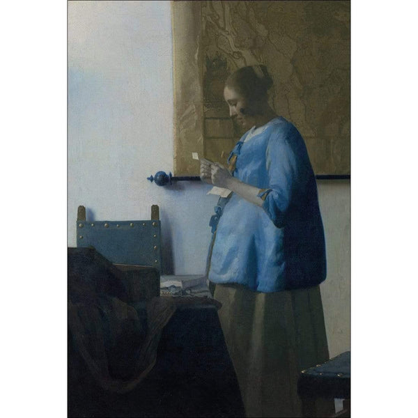 Woman in Blue Reading a Letter by Johannes Vermeer| Famous  Art Prints