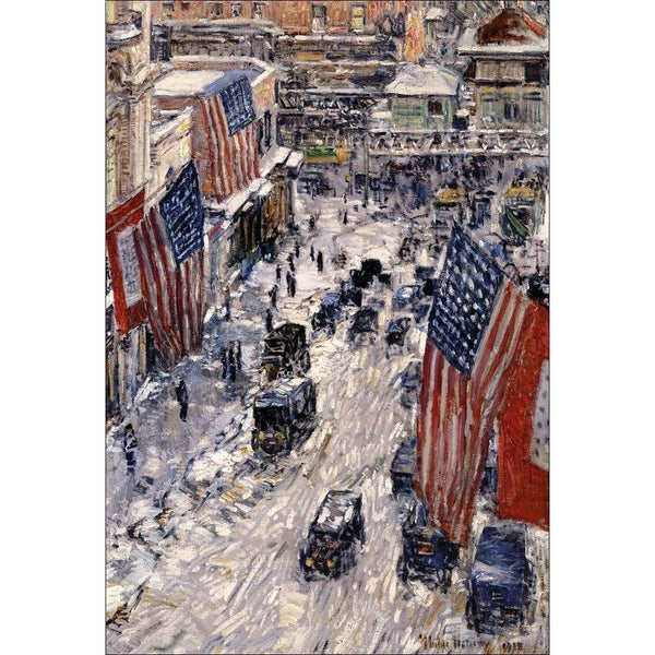 Flags on 57th Street, Winter 1918 by Childe Hassam