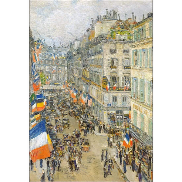 July 14th Bastille Day on Rue Daunou 1910 by Childe Hassam
