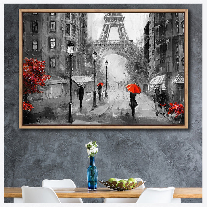 Shopping in Paris BW with Red| Wall Art