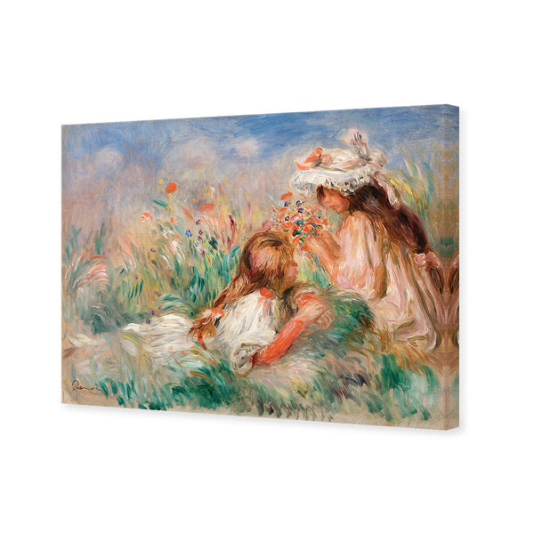 Two Girls on the Riverbank - by Auguste Renoir