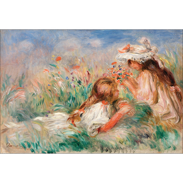 Two Girls on the Riverbank - by Auguste Renoir