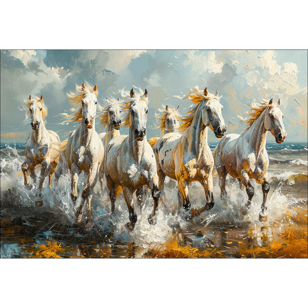 Seven Horses in the Surf